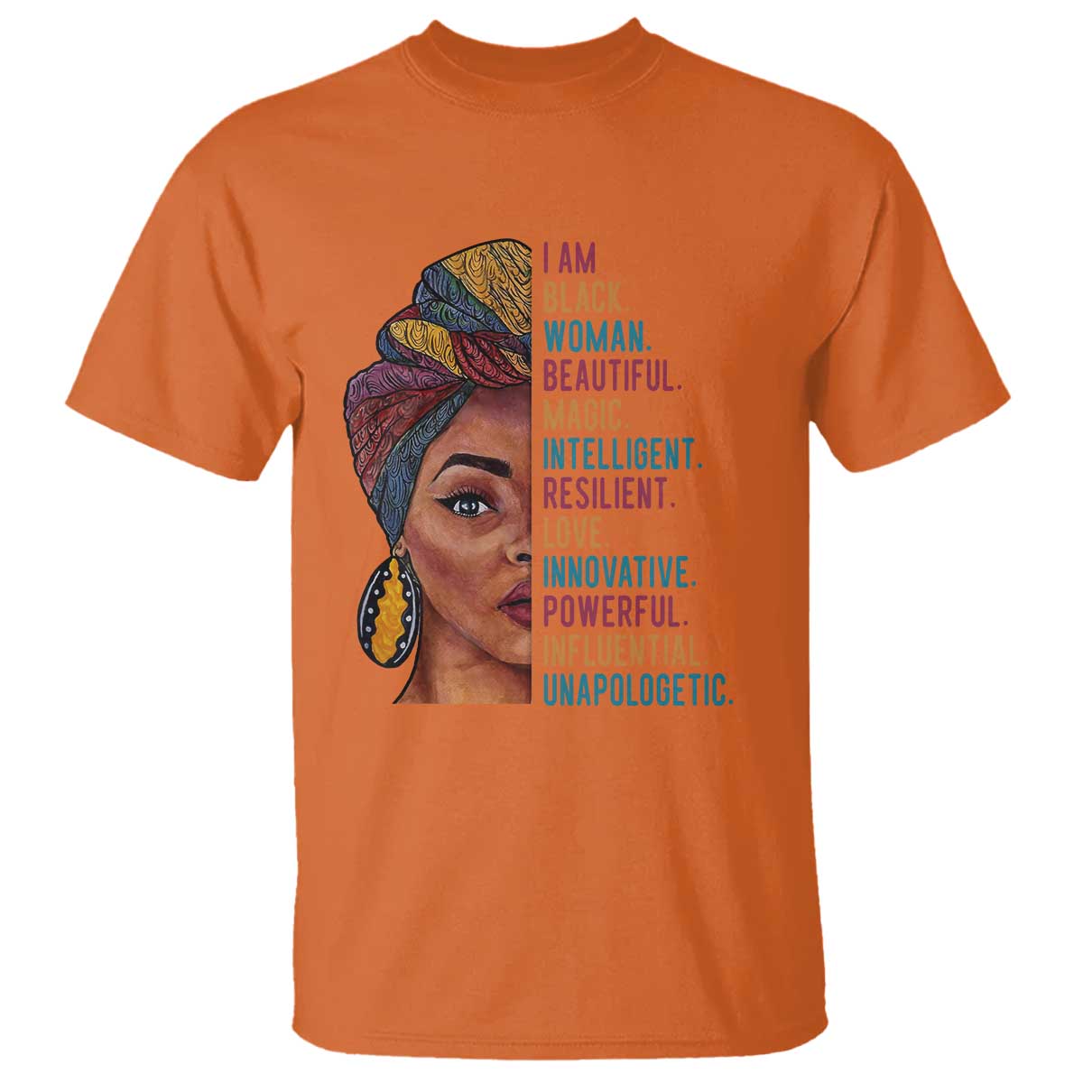 Black Woman T Shirt Beautiful Magic Intelligent Resilient Love African American Pride