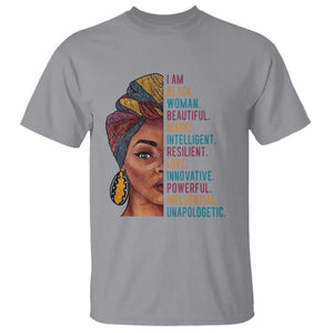 Black Woman T Shirt Beautiful Magic Intelligent Resilient Love African American Pride