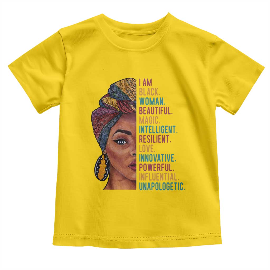 Black Woman Toddler T Shirt Beautiful Magic Intelligent Resilient Love African American Pride