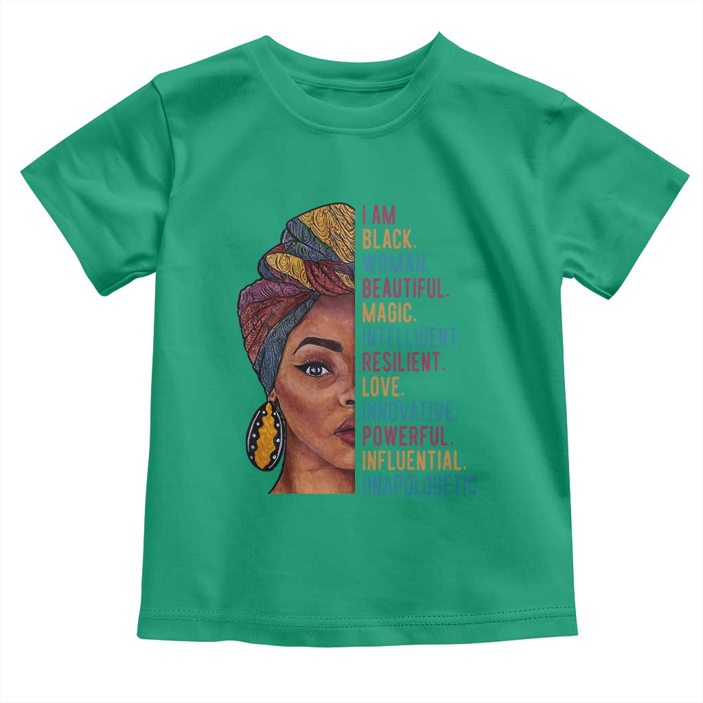 Black Woman Toddler T Shirt Beautiful Magic Intelligent Resilient Love African American Pride