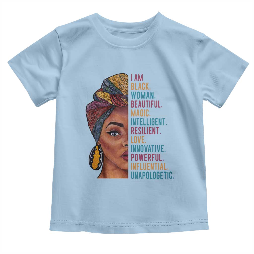 Black Woman Toddler T Shirt Beautiful Magic Intelligent Resilient Love African American Pride
