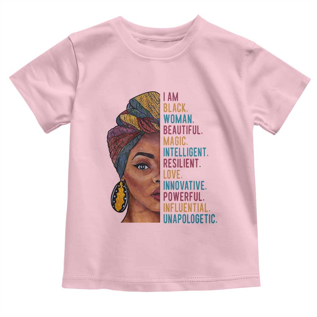 Black Woman Toddler T Shirt Beautiful Magic Intelligent Resilient Love African American Pride