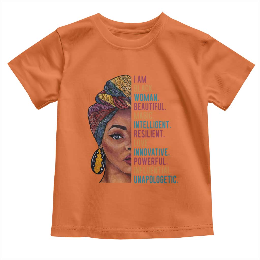 Black Woman Toddler T Shirt Beautiful Magic Intelligent Resilient Love African American Pride