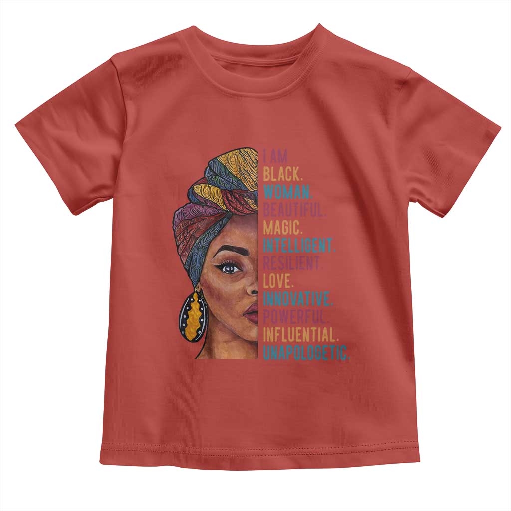 Black Woman Toddler T Shirt Beautiful Magic Intelligent Resilient Love African American Pride