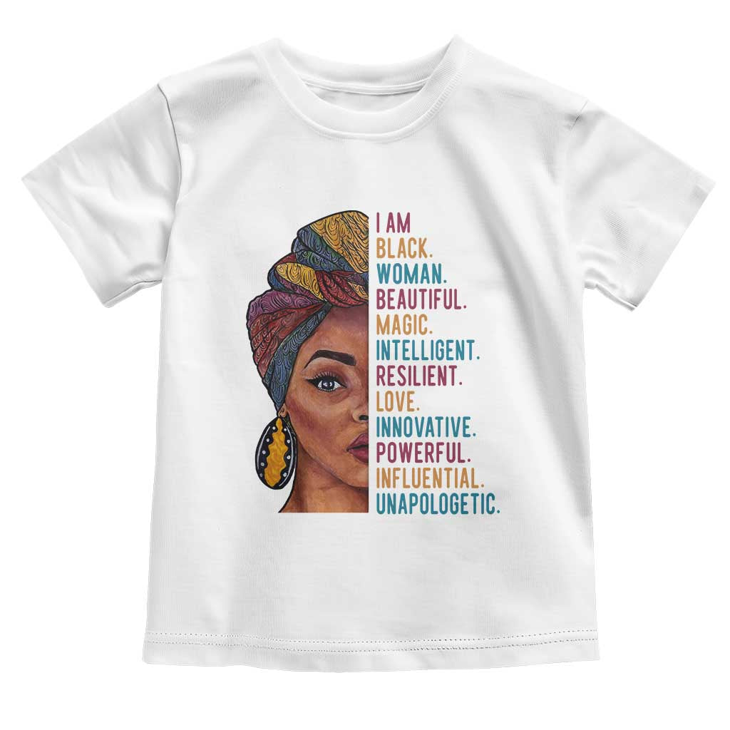 Black Woman Toddler T Shirt Beautiful Magic Intelligent Resilient Love African American Pride