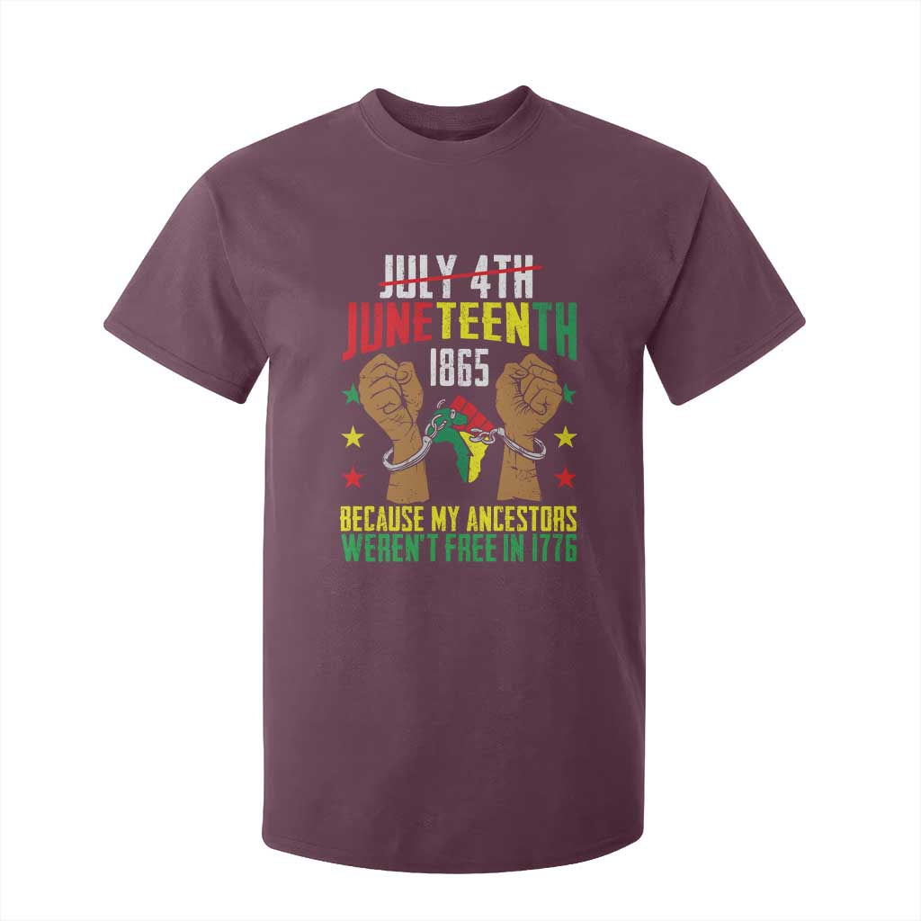 Juneteenth 1865 T Shirt For Kid My Ancestors Weren't Free In 1776
