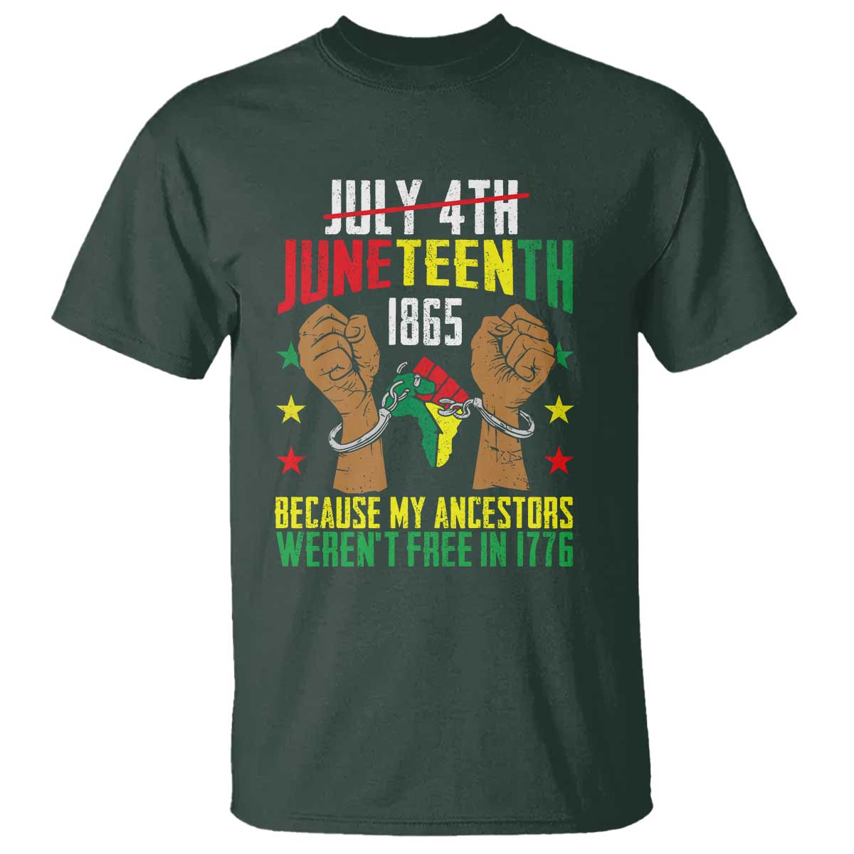 Juneteenth 1865 T Shirt My Ancestors Weren't Free In 1776