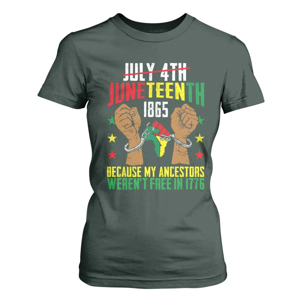 Juneteenth 1865 T Shirt For Women My Ancestors Weren't Free In 1776