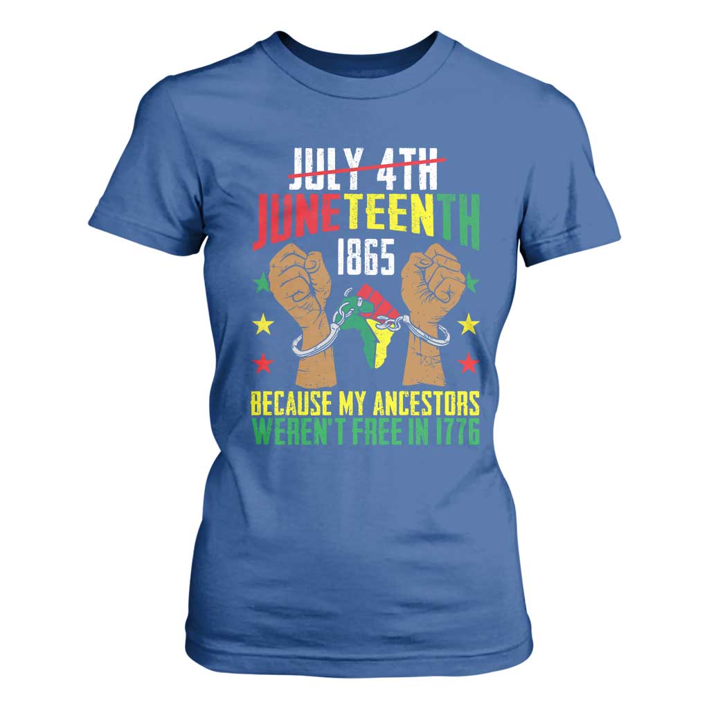 Juneteenth 1865 T Shirt For Women My Ancestors Weren't Free In 1776