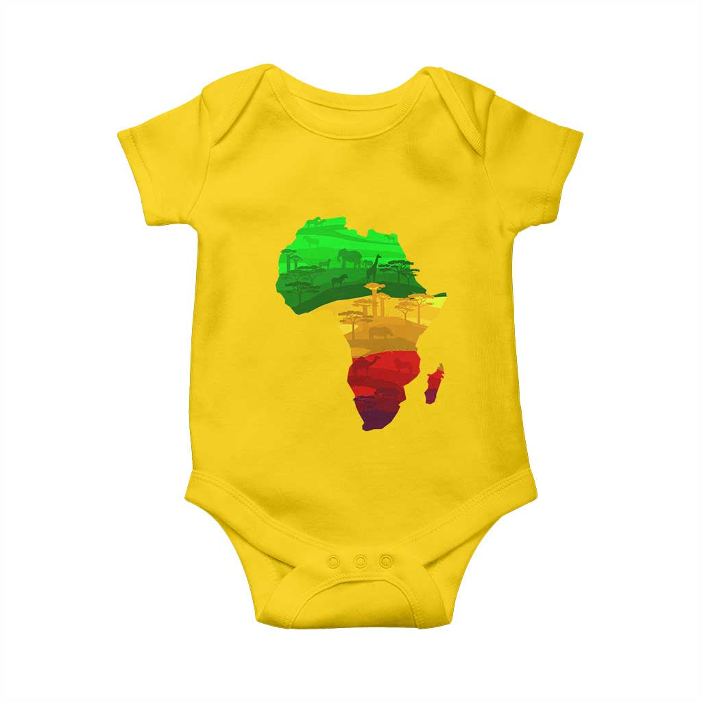 Africa Map Baby Onesie Green Yellow Red African Pride