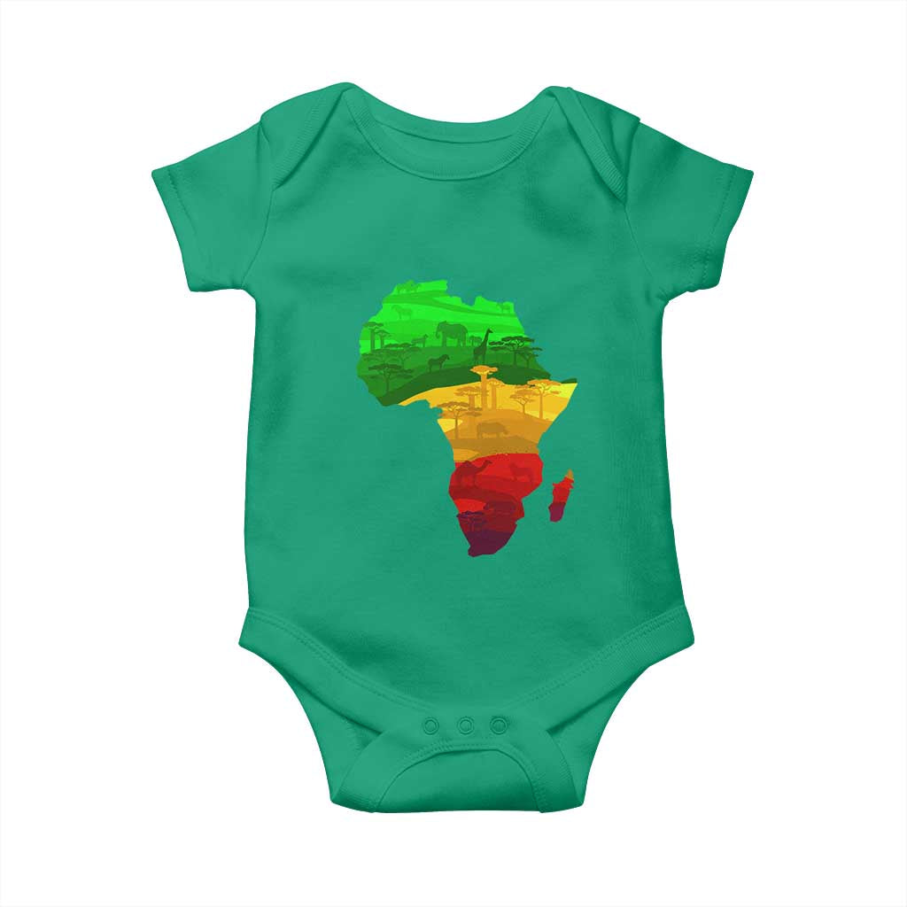 Africa Map Baby Onesie Green Yellow Red African Pride