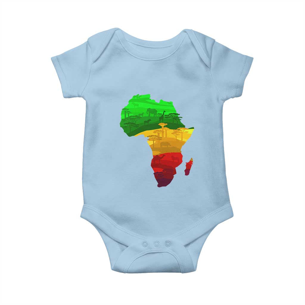 Africa Map Baby Onesie Green Yellow Red African Pride