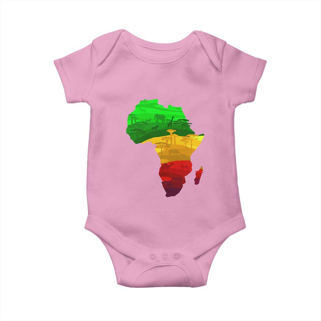 Africa Map Baby Onesie Green Yellow Red African Pride