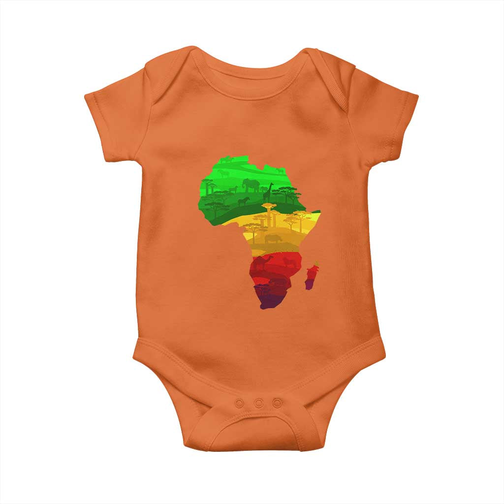 Africa Map Baby Onesie Green Yellow Red African Pride
