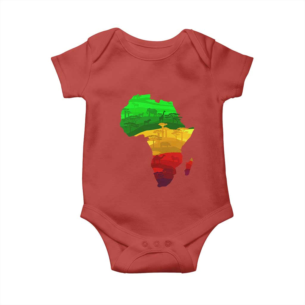 Africa Map Baby Onesie Green Yellow Red African Pride