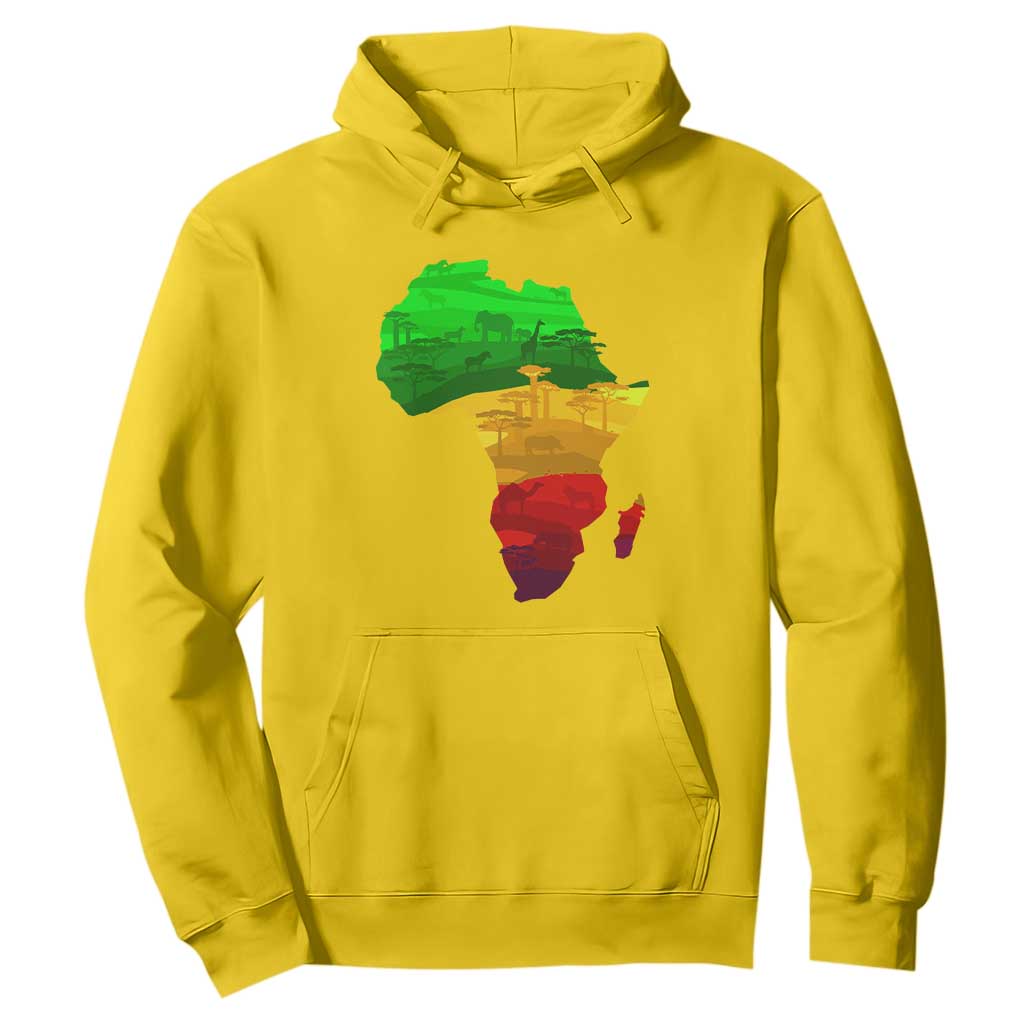Africa Map Hoodie Green Yellow Red African Pride