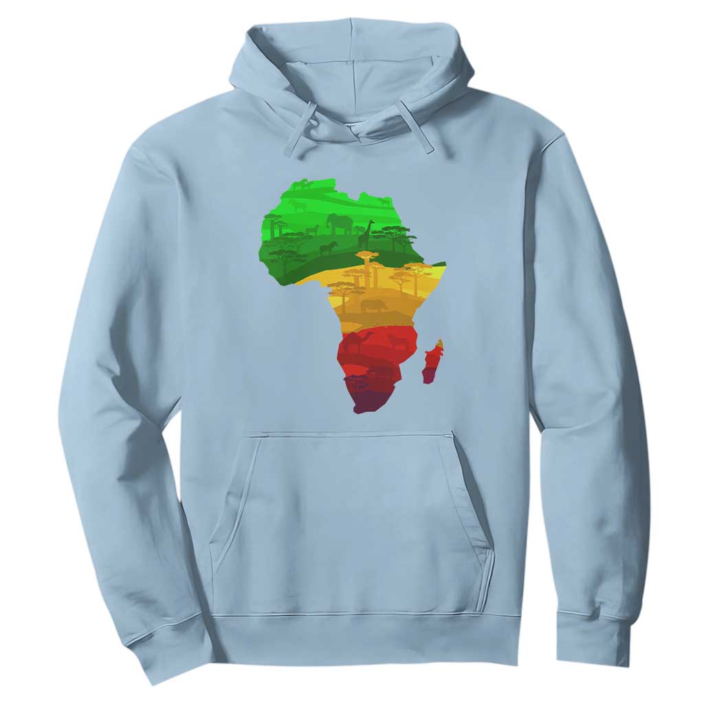 Africa Map Hoodie Green Yellow Red African Pride