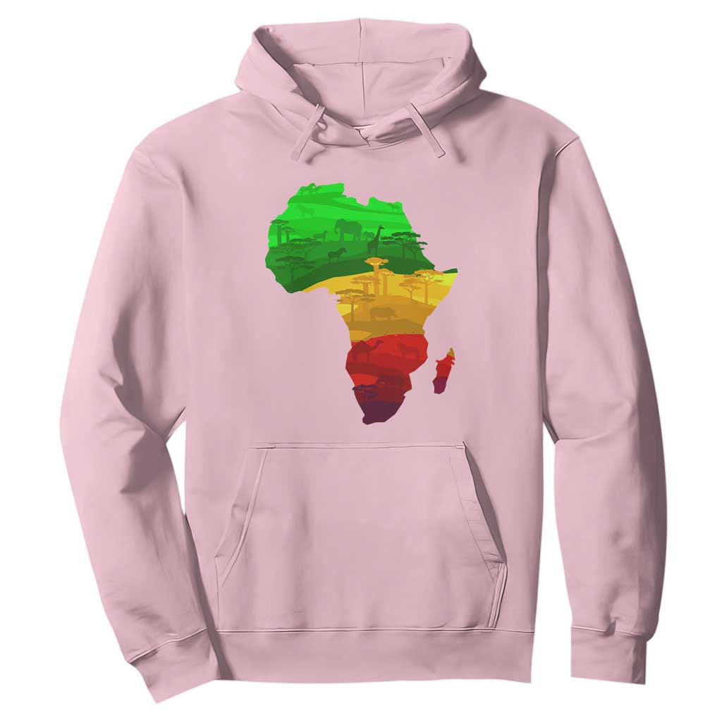 Africa Map Hoodie Green Yellow Red African Pride