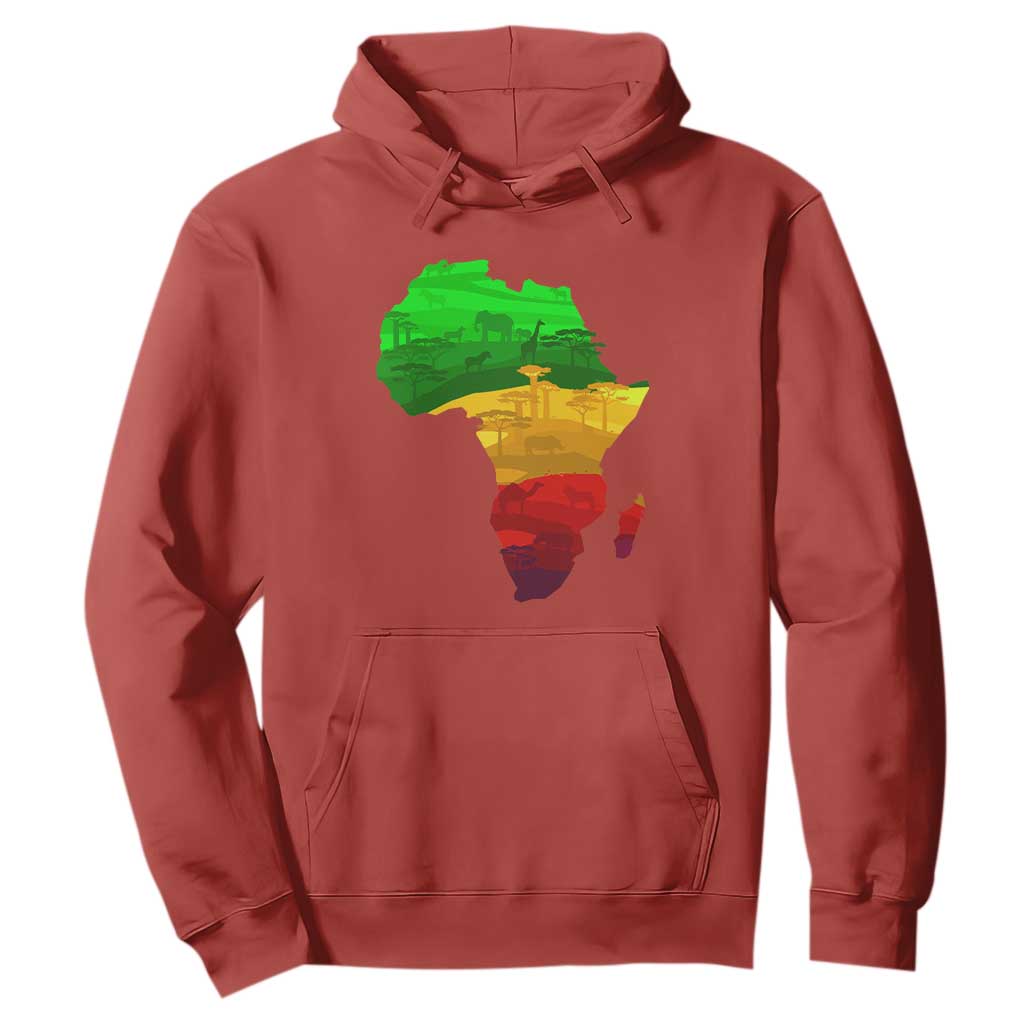 Africa Map Hoodie Green Yellow Red African Pride