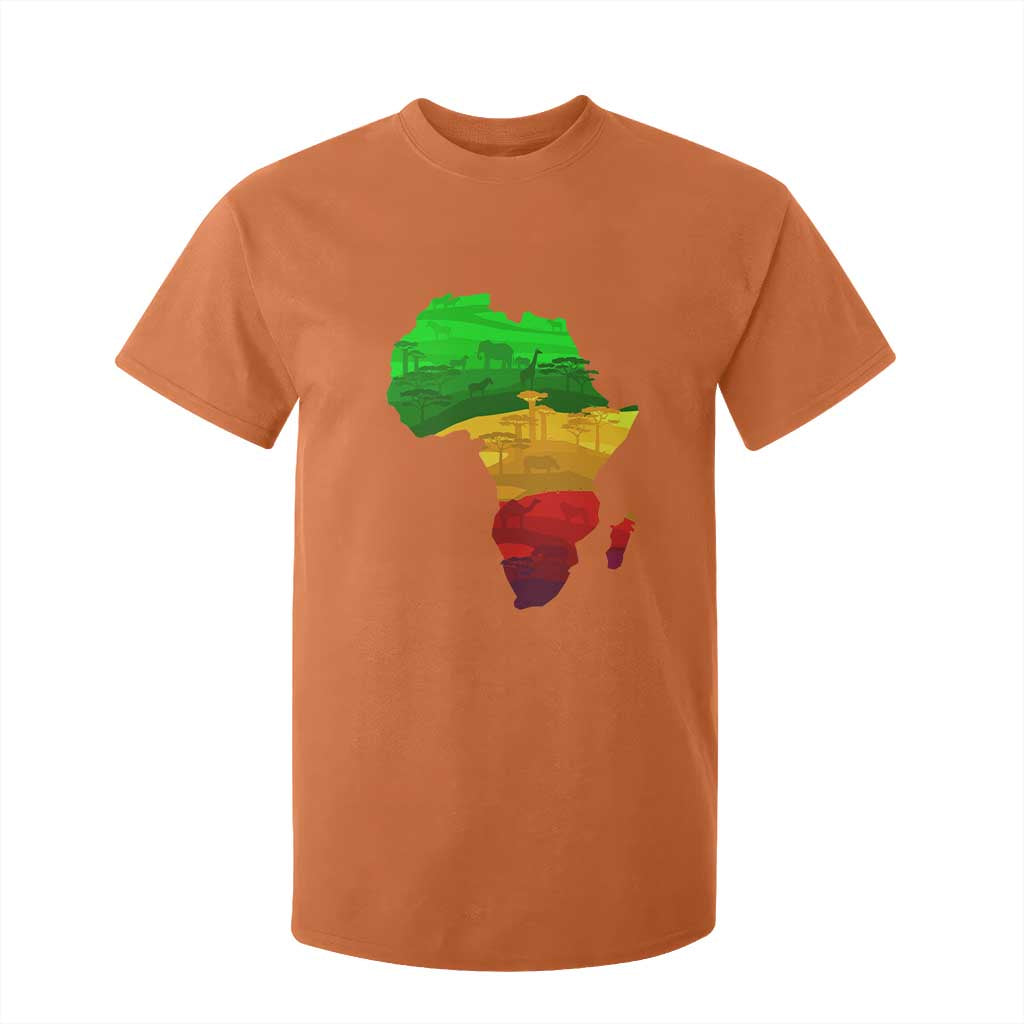 Africa Map T Shirt For Kid Green Yellow Red African Pride