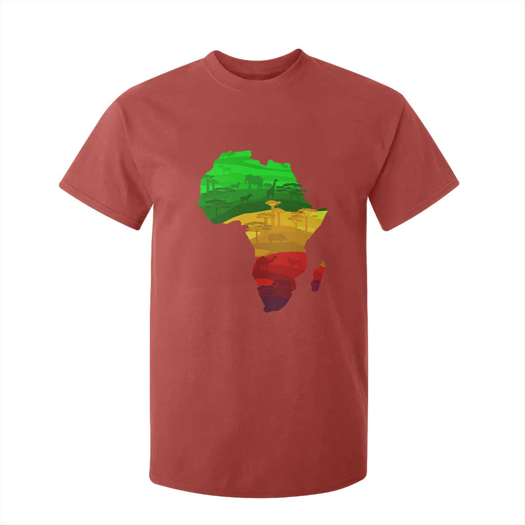 Africa Map T Shirt For Kid Green Yellow Red African Pride