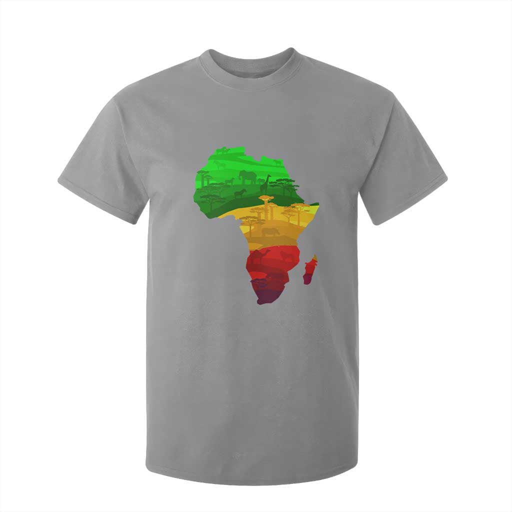 Africa Map T Shirt For Kid Green Yellow Red African Pride