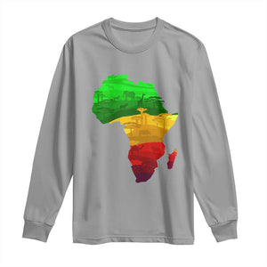 Africa Map Long Sleeve Shirt Green Yellow Red African Pride
