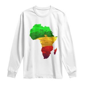 Africa Map Long Sleeve Shirt Green Yellow Red African Pride