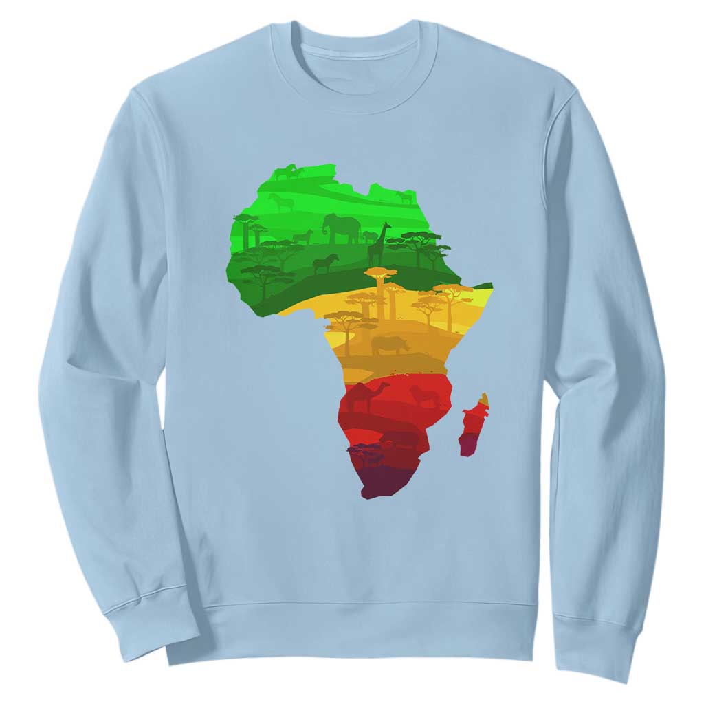 Africa Map Sweatshirt Green Yellow Red African Pride