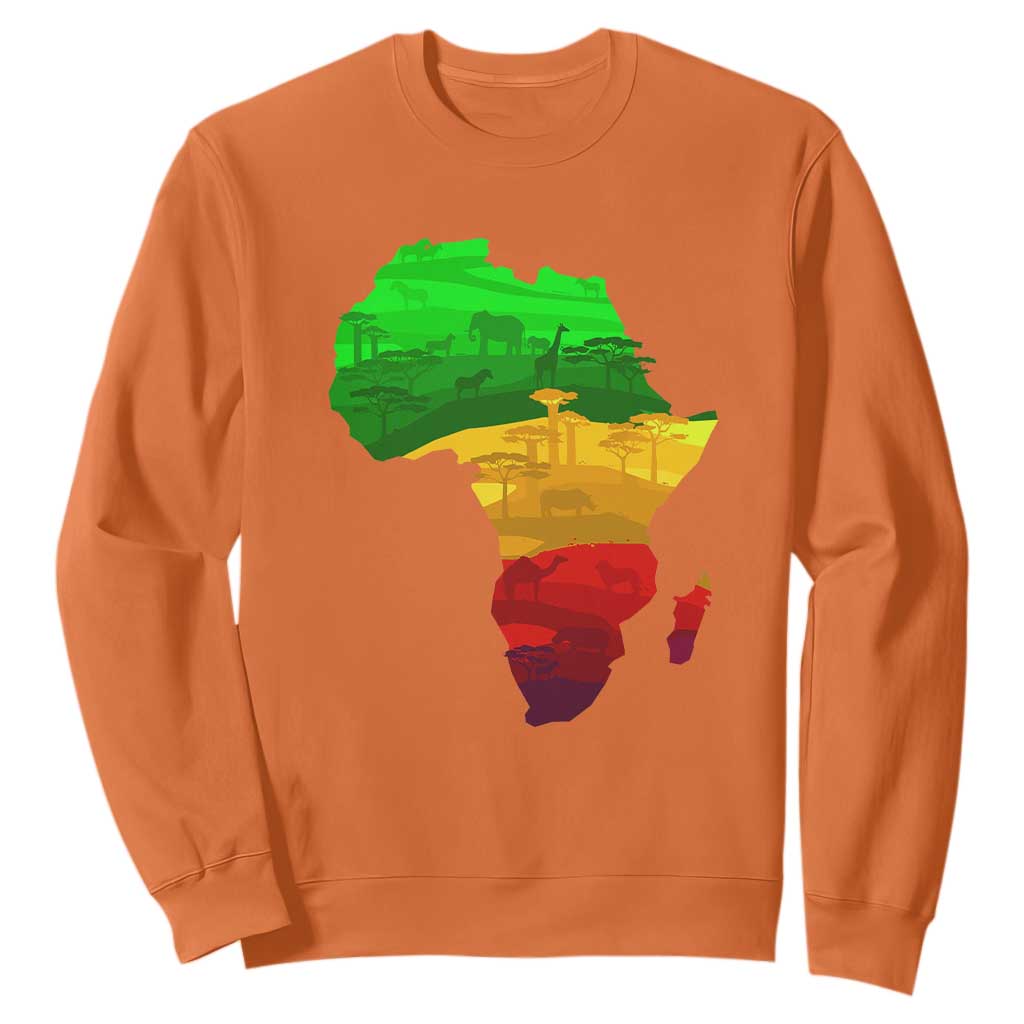 Africa Map Sweatshirt Green Yellow Red African Pride
