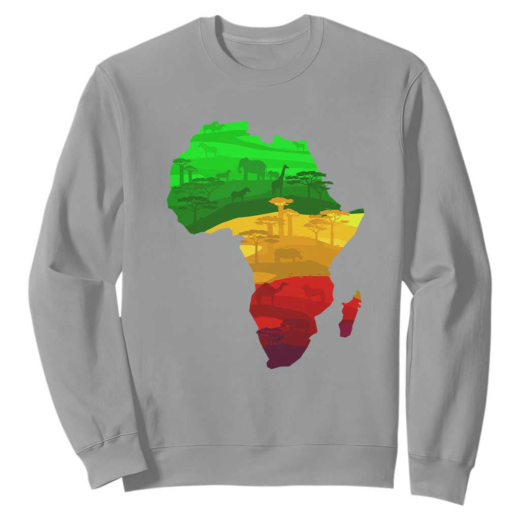 Africa Map Sweatshirt Green Yellow Red African Pride