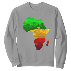 Africa Map Sweatshirt Green Yellow Red African Pride