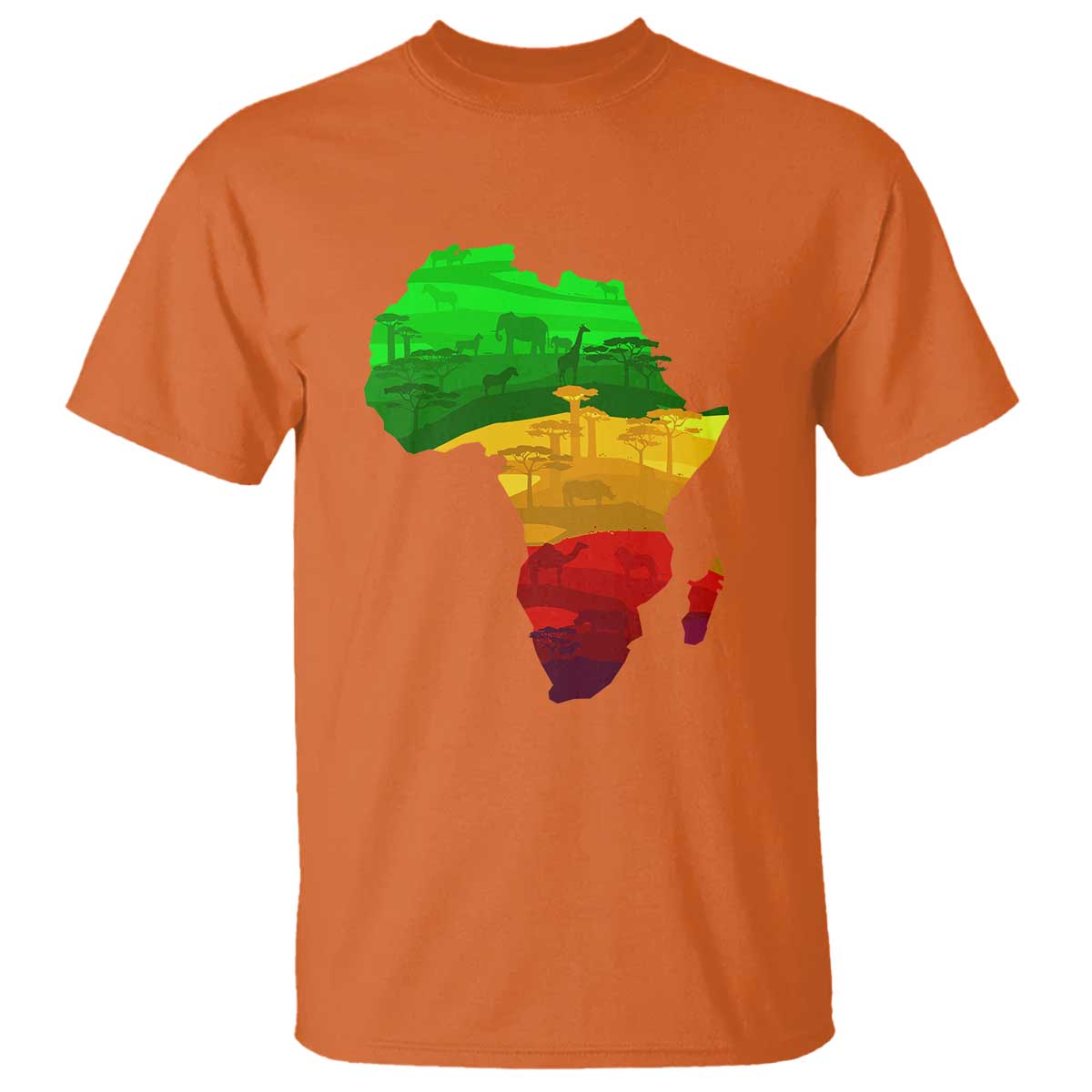 Africa Map T Shirt Green Yellow Red African Pride