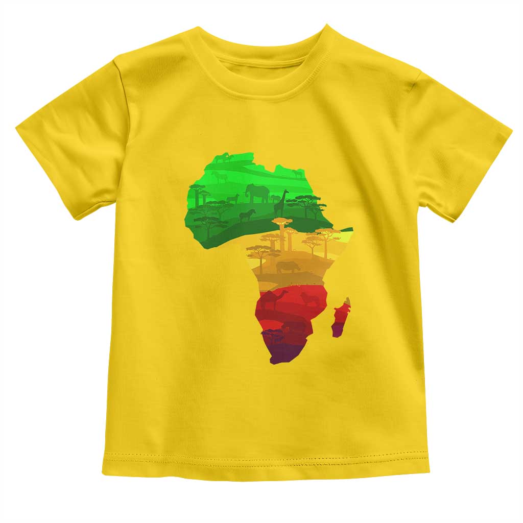 Africa Map Toddler T Shirt Green Yellow Red African Pride