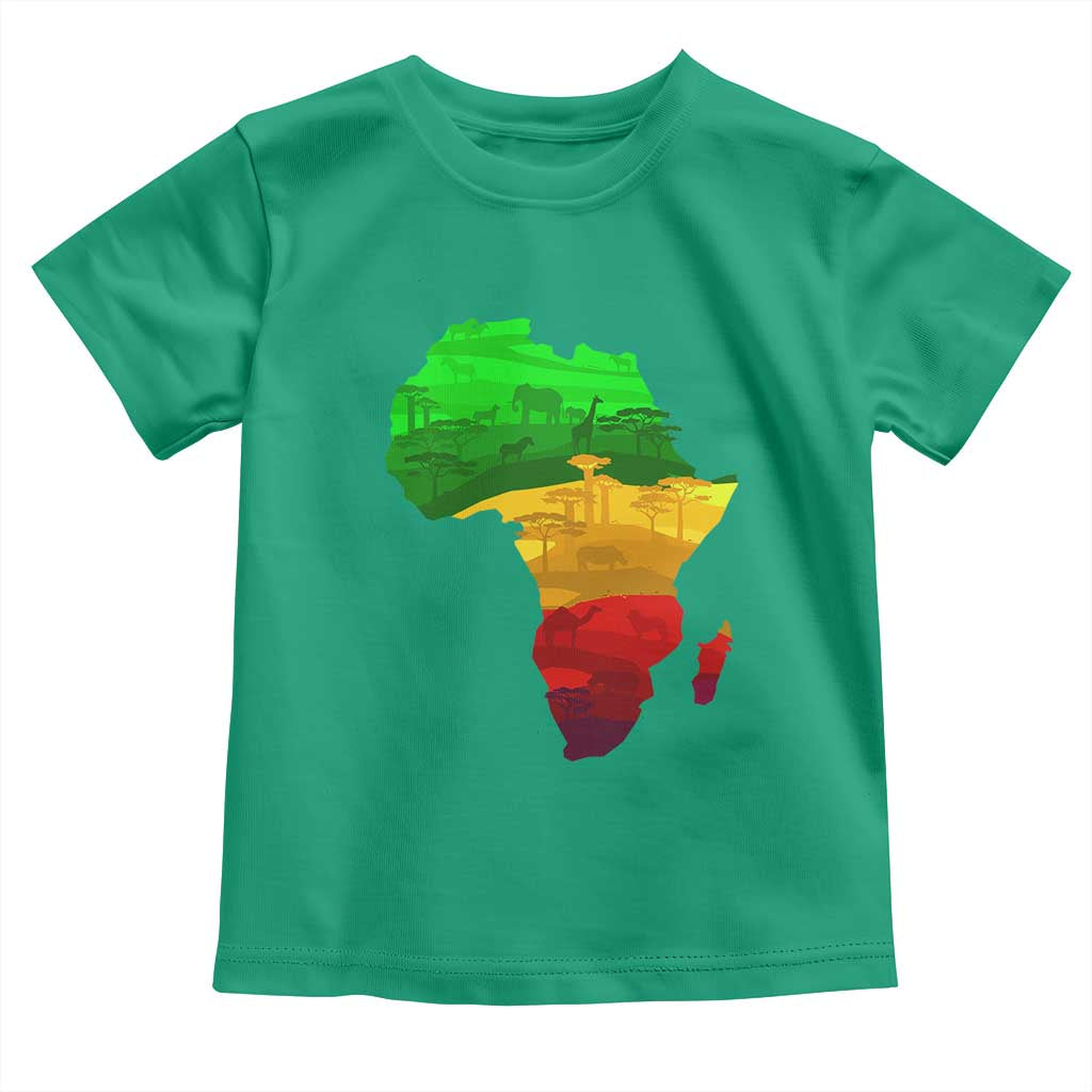 Africa Map Toddler T Shirt Green Yellow Red African Pride