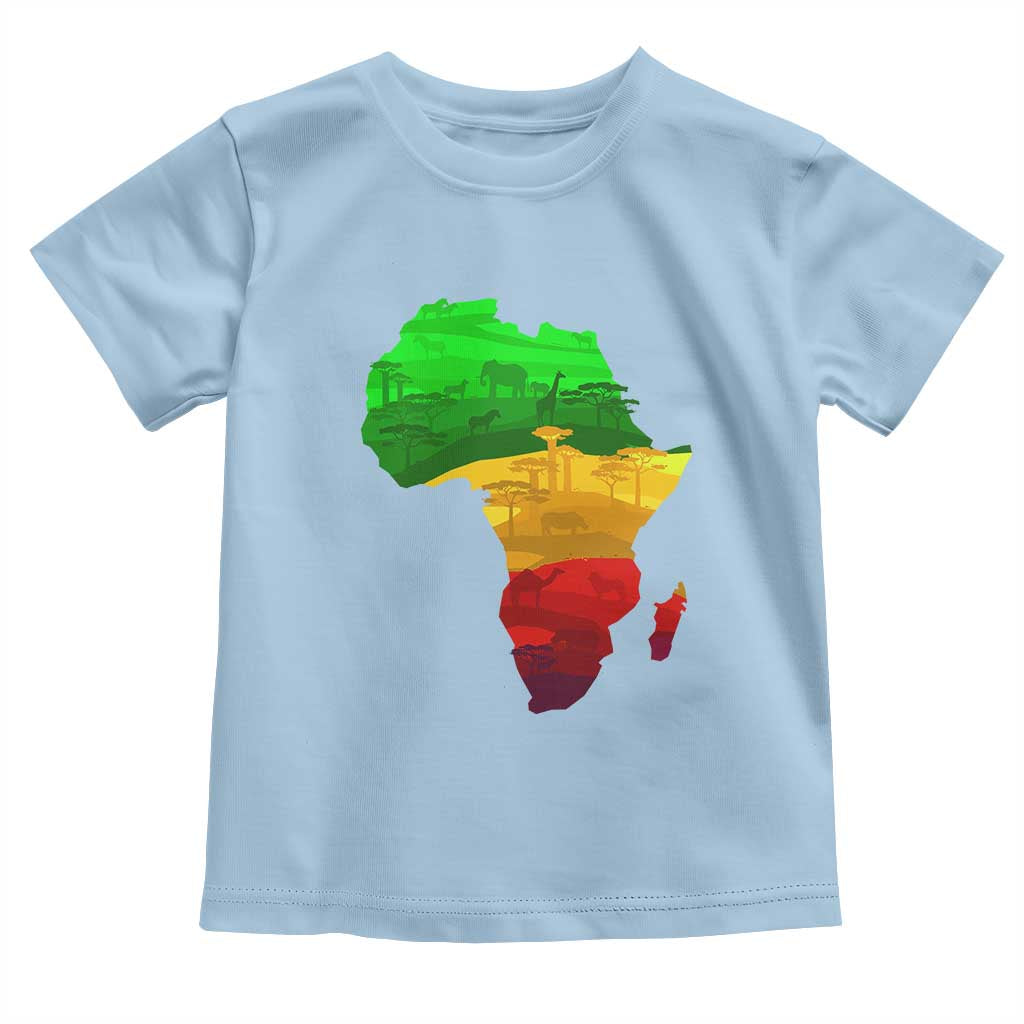 Africa Map Toddler T Shirt Green Yellow Red African Pride