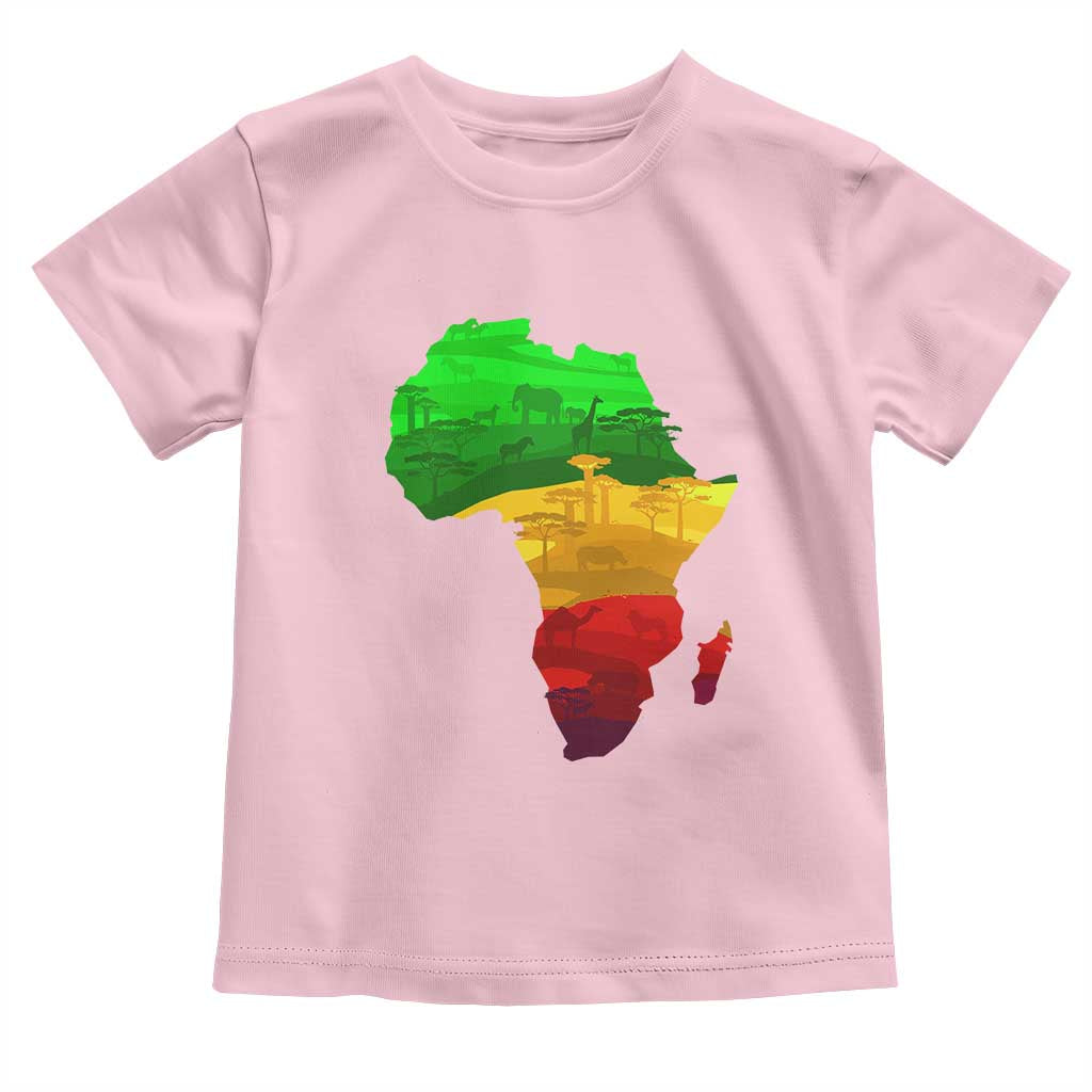 Africa Map Toddler T Shirt Green Yellow Red African Pride