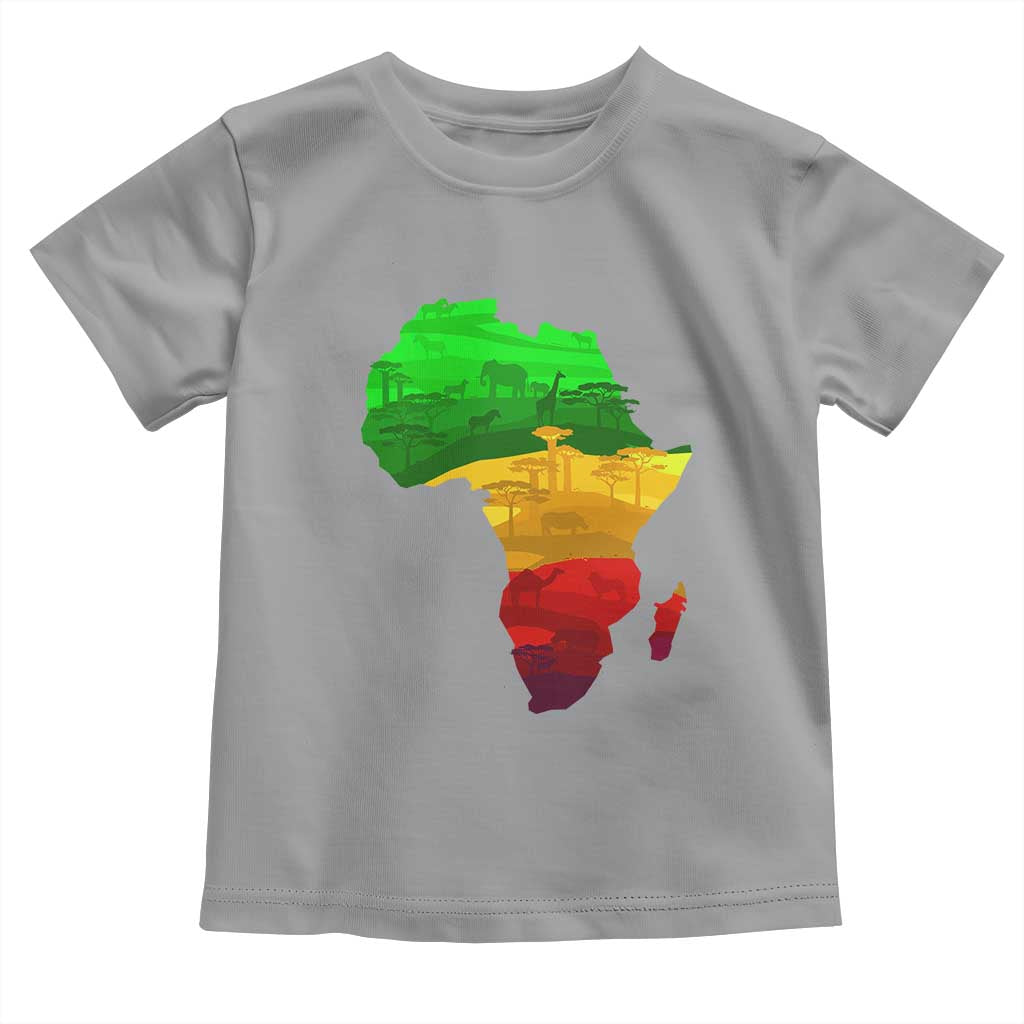 Africa Map Toddler T Shirt Green Yellow Red African Pride