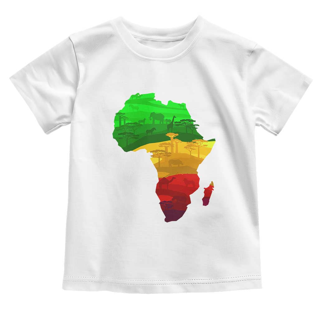 Africa Map Toddler T Shirt Green Yellow Red African Pride