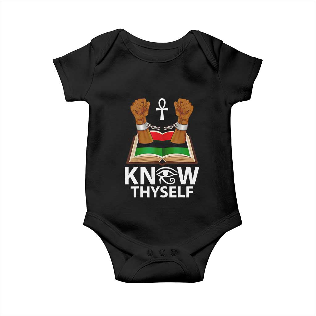African American History Baby Onesie Know Thyself Break The Chains