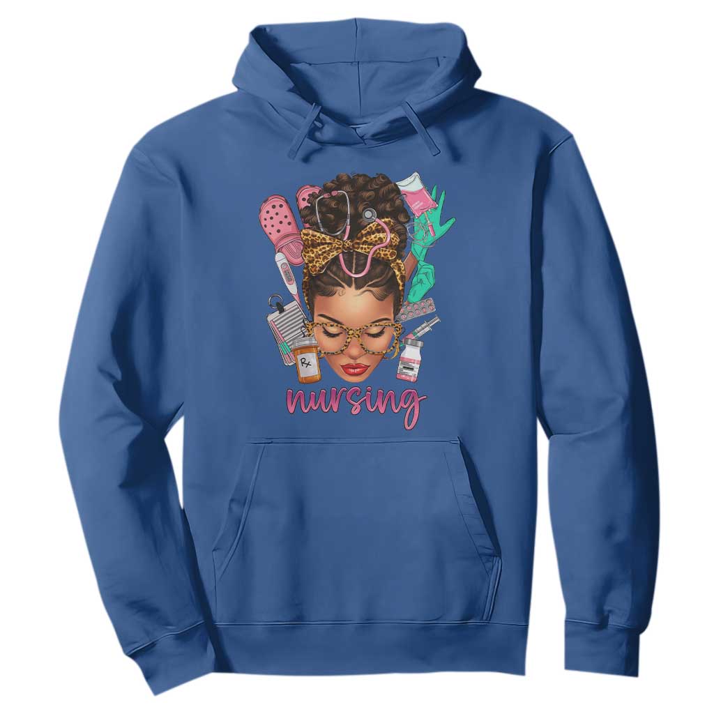 African American Nurse Hoodie Nursing Black Messy Bun