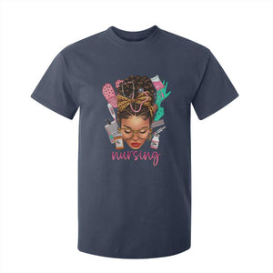 African American Nurse T Shirt For Kid Nursing Black Messy Bun