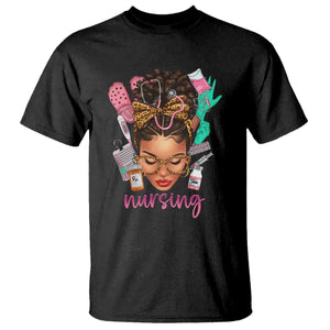 African American Nurse T Shirt Nursing Black Messy Bun