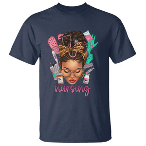 African American Nurse T Shirt Nursing Black Messy Bun