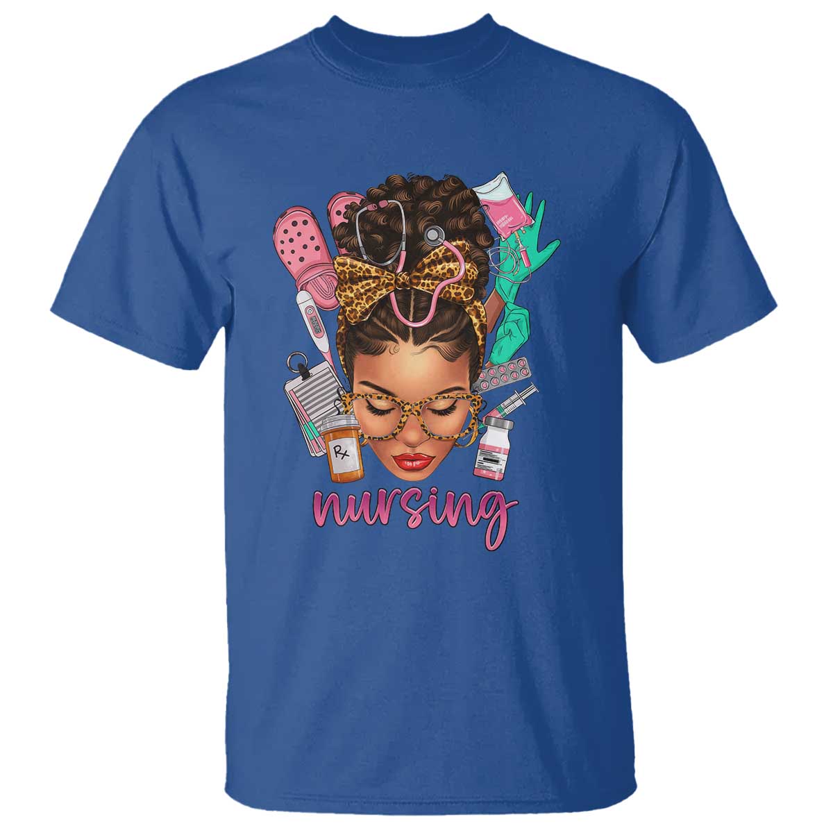 African American Nurse T Shirt Nursing Black Messy Bun