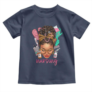 African American Nurse Toddler T Shirt Nursing Black Messy Bun