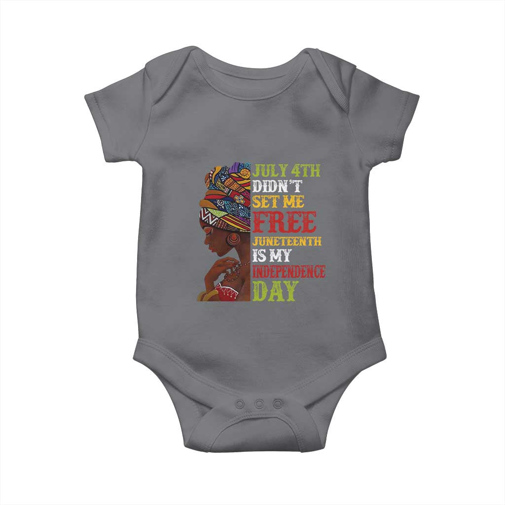 Afro Woman Baby Onesie Juneteenth is My Independence Day Not July 4th