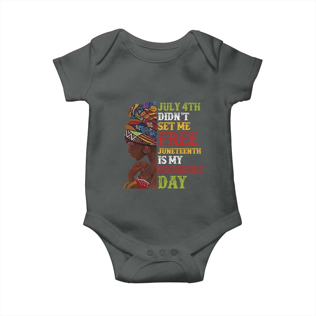 Afro Woman Baby Onesie Juneteenth is My Independence Day Not July 4th