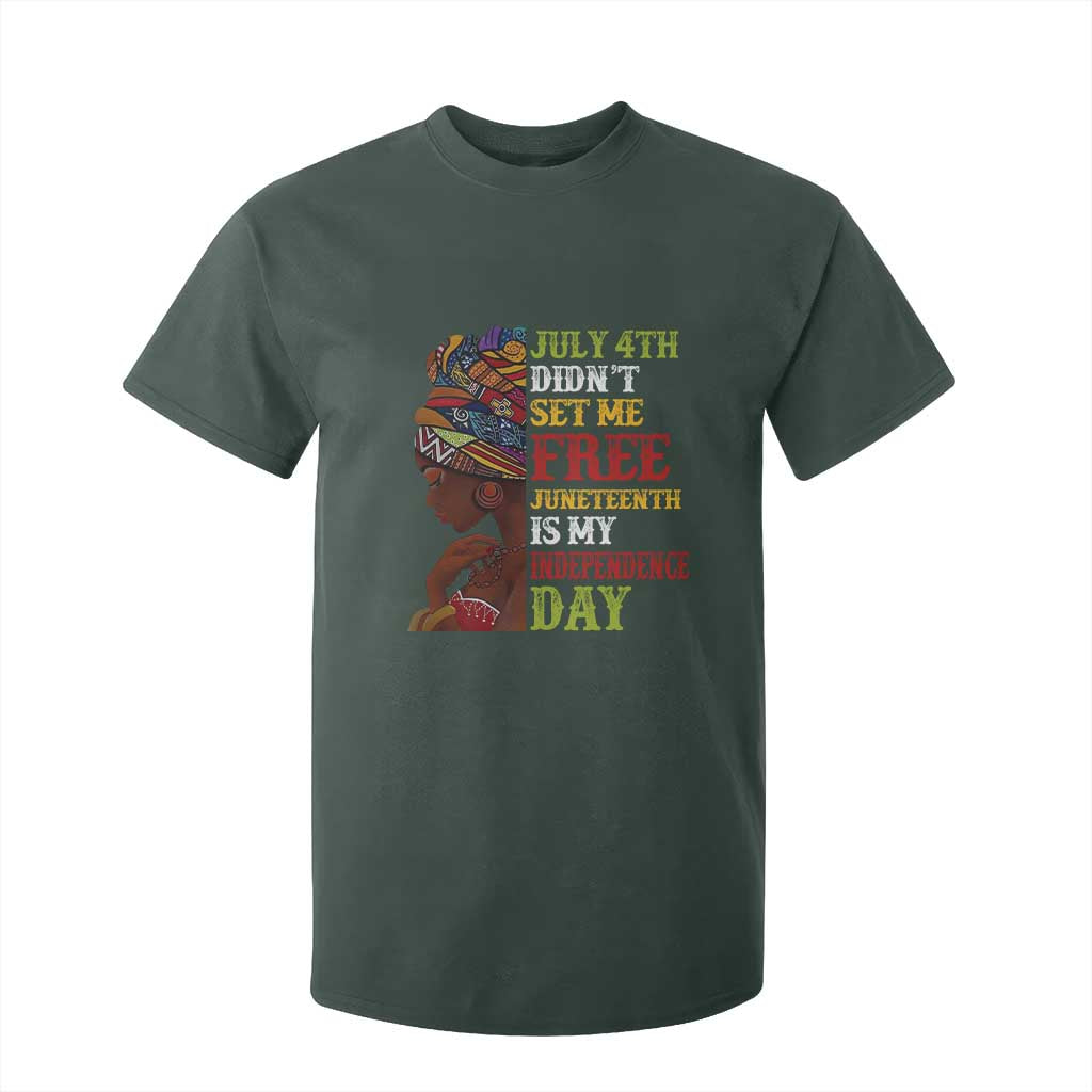 Afro Woman T Shirt For Kid Juneteenth is My Independence Day Not July 4th