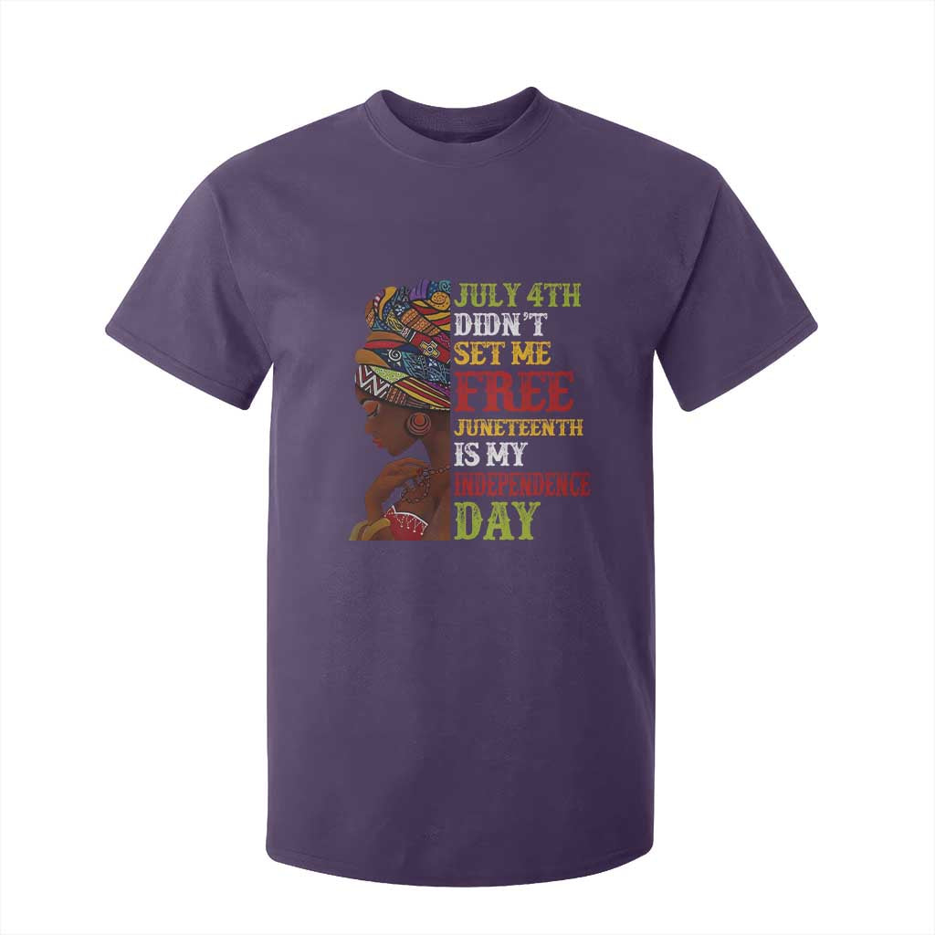 Afro Woman T Shirt For Kid Juneteenth is My Independence Day Not July 4th
